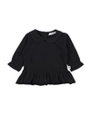Coccodé Newborn Girl T-shirt Black Size 3 Cotton, Elastane In Black