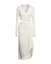 Off-white Woman Maxi Dress Cream Size 6 Viscose, Elastane