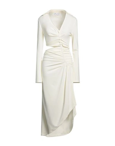 Off-white Woman Maxi Dress Cream Size 6 Viscose, Elastane