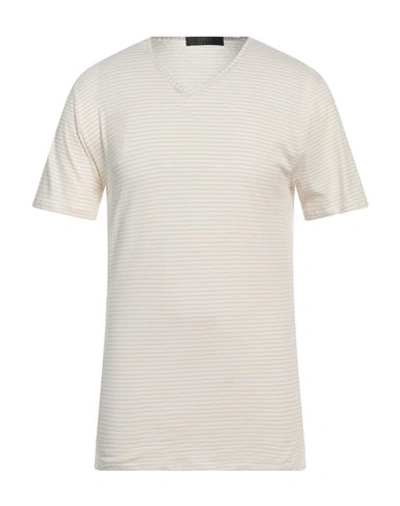 Vneck Man T-shirt Ivory Size Xl Cotton In White
