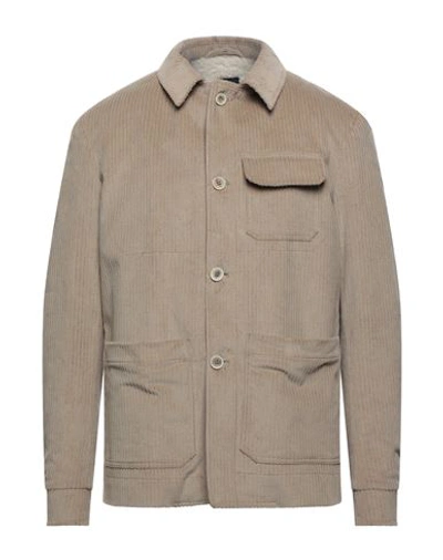 Giannetto Man Jacket Beige Size 40 Cotton, Elastane