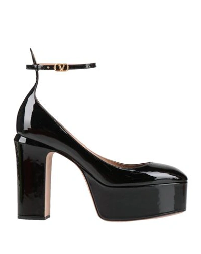 VALENTINO GARAVANI VALENTINO GARAVANI WOMAN PUMPS BLACK SIZE 7 SOFT LEATHER