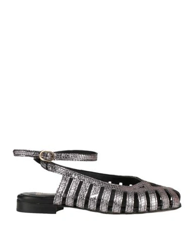 Divine Follie Woman Sandals Silver Size 10 Soft Leather