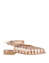 Divine Follie Woman Sandals Rose Gold Size 9 Soft Leather