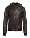 Street Leathers Man Jacket Dark Brown Size Xxl Soft Leather
