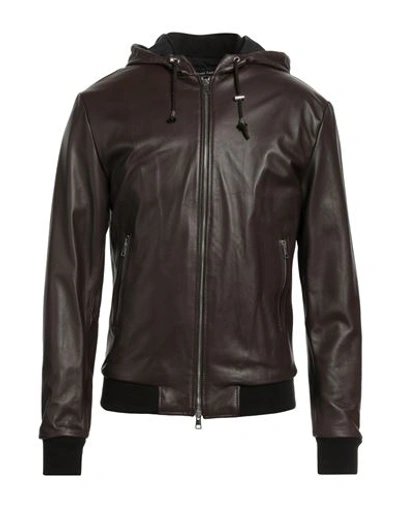 Street Leathers Man Jacket Dark Brown Size Xxl Soft Leather