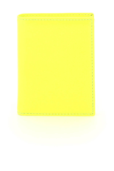 Comme Des Garçons Fluo Leather Bifold Wallet In Fluo,yellow,fuchsia,orange