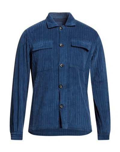 Mastricamiciai Man Shirt Slate Blue Size L Cotton
