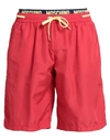 Moschino Man Swim Trunks Red Size Xxs Polyester, Polyamide, Elastane