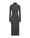 Gentryportofino Woman Midi Dress Lead Size 8 Virgin Wool, Silk In Grey