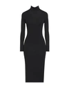 Gentryportofino Woman Midi Dress Black Size 6 Virgin Wool, Silk