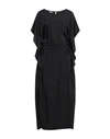 European Culture Woman Maxi Dress Black Size L Cupro, Rayon, Rubber