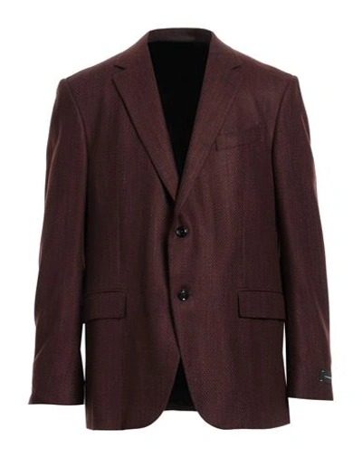 Zegna Man Suit Jacket Burgundy Size 46 Cashmere In Red