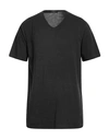 Vneck Man T-shirt Steel Grey Size Xl Cotton