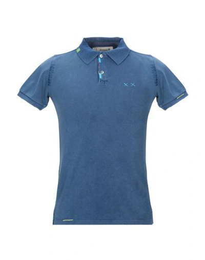 Project E Man Polo Shirt Blue Size Xs Cotton