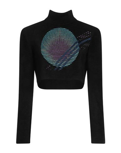 Giorgio Armani Woman Turtleneck Black Size 6 Viscose, Polyamide