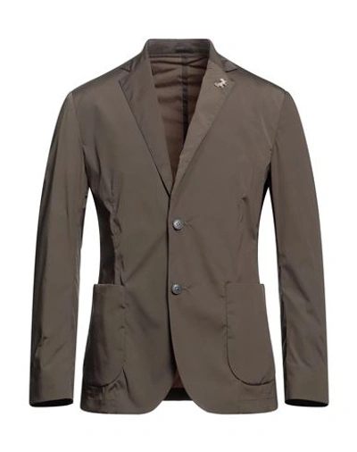 Tombolini Man Blazer Military Green Size 40 Polyamide, Elastane In Green