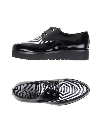 Cult Woman Lace-up Shoes Black Size 8 Textile Fibers