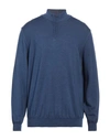 Ferrante Man Turtleneck Blue Size 48 Merino Wool