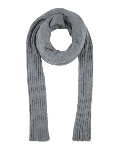 Gentryportofino Woman Scarf Grey Size - Alpaca Wool, Polyamide, Cashmere, Wool In Blue