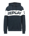 Replay Man Sweatshirt Midnight Blue Size Xxxl Cotton
