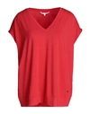 Xandres Woman T-shirt Red Size 4xl Lyocell, Cotton, Elastane