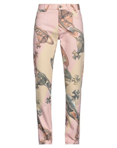 Vivienne Westwood Man Denim Pants Pink Size 32 Organic Cotton