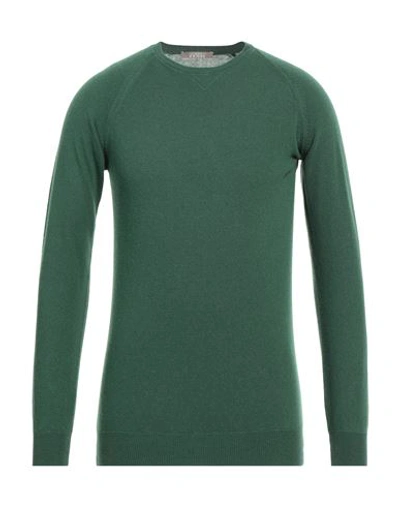 Andrea Fenzi Man Sweater Emerald Green Size 46 Merino Wool, Viscose, Polyamide, Cashmere