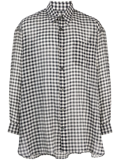 Our Legacy Darling Checkerboard-print Shirt In White