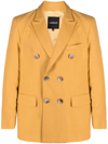 LABRUM LONDON YELLOW DOUBLE-BREASTED BLAZER