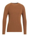 Daniele Fiesoli Man Sweater Camel Size S Merino Wool, Acrylic In Beige