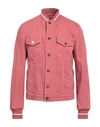 A.testoni Testoni Man Denim Outerwear Antique Rose Size 42 Cotton, Elastane In Pink