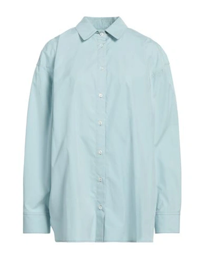 Loulou Studio Woman Shirt Sky Blue Size S Cotton In Blue