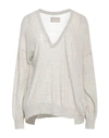 ZADIG & VOLTAIRE ZADIG & VOLTAIRE WOMAN SWEATER LIGHT GREY SIZE M COTTON