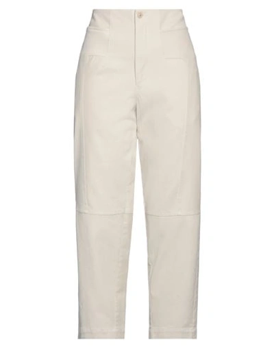 Gentryportofino Woman Pants Ivory Size 6 Cotton, Elastane In White