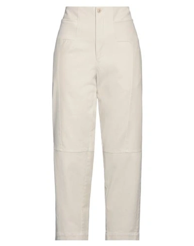 Gentryportofino Stretch Cotton Pants With Elastic Cuffs In Beige