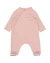 Teddy & Minou Newborn Girl Baby Jumpsuits Pastel Pink Size 3 Cotton, Elastane