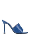 N°21 Woman Sandals Blue Size 11 Soft Leather In Blue