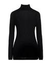 Gentryportofino Woman Turtleneck Black Size 10 Alpaca Wool, Silk