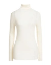 Gentryportofino Woman Turtleneck Ivory Size 10 Alpaca Wool, Silk In White
