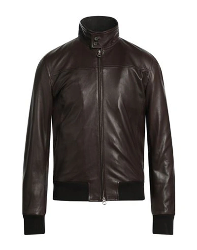 Stewart Man Down Jacket Dark Brown Size Xxl Soft Leather