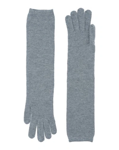 Gentryportofino Woman Gloves Grey Size S Virgin Wool, Cashmere In Gray