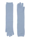 Gentryportofino Woman Gloves Sky Blue Size S Virgin Wool, Cashmere