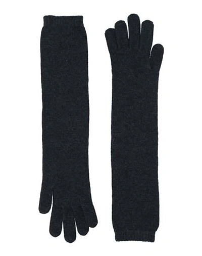 Gentryportofino Woman Gloves Steel Grey Size S Virgin Wool, Cashmere