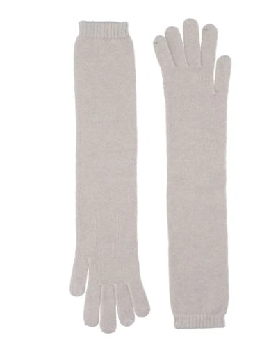 Gentryportofino Woman Gloves Beige Size S Virgin Wool, Cashmere In Gray