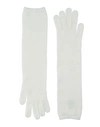 Gentryportofino Woman Gloves Ivory Size S Virgin Wool, Cashmere In White