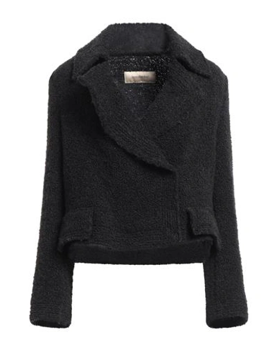Gentryportofino Woman Jacket Black Size 8 Alpaca Wool, Virgin Wool, Polyamide