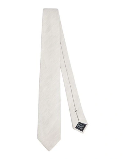 Dunhill Man Ties & Bow Ties Beige Size - Linen, Mulberry Silk