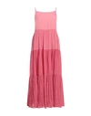 European Culture Woman Maxi Dress Pastel Pink Size Xxl Cotton, Ramie, Silk