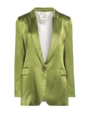 Solotre Woman Suit Jacket Military Green Size 6 Viscose In Green
